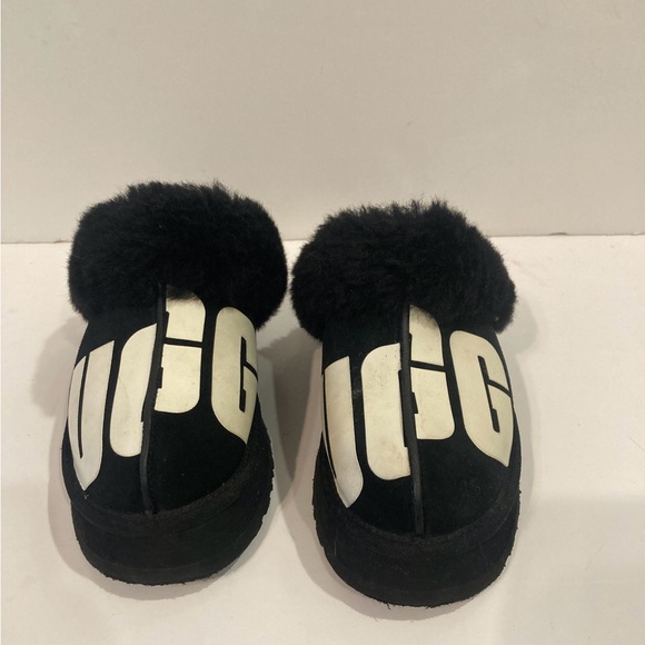 UGG Disquette Chopd Black Suede Slippers #1129230 size 7 - Picture 2 of 8